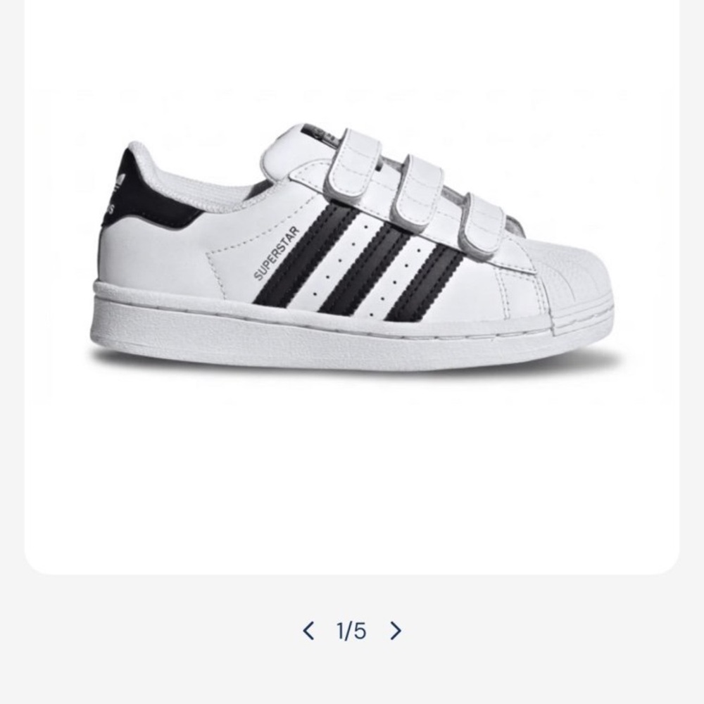 Adidas Kids Superstar White with Black Stripes